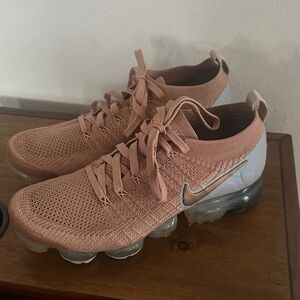 Nike Women's Rose Pink Flyknit VaporMax Athletic Sneakers